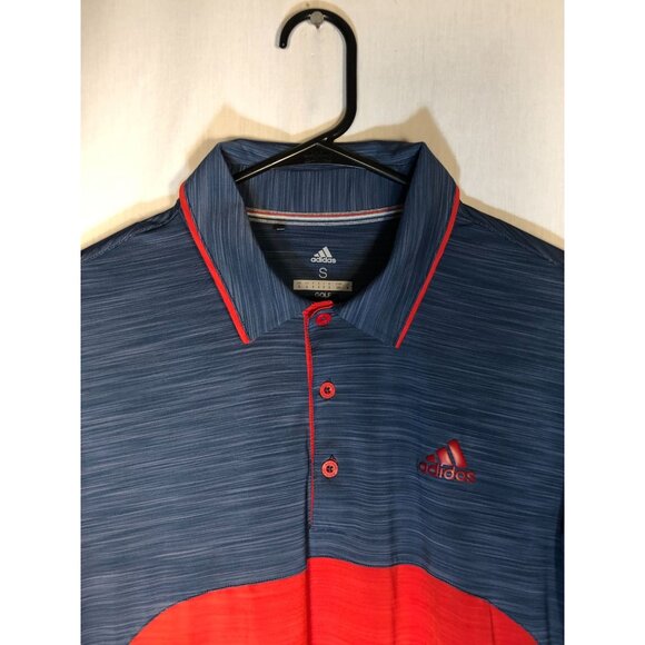 Adidas Mens Golf Polo Shirt USA Themed Size Small Colorblock Design Red/Navy Pol - Picture 3 of 11